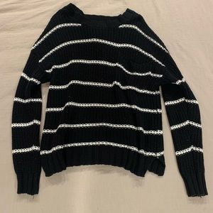 American Eagle Black & White Striped Sweater